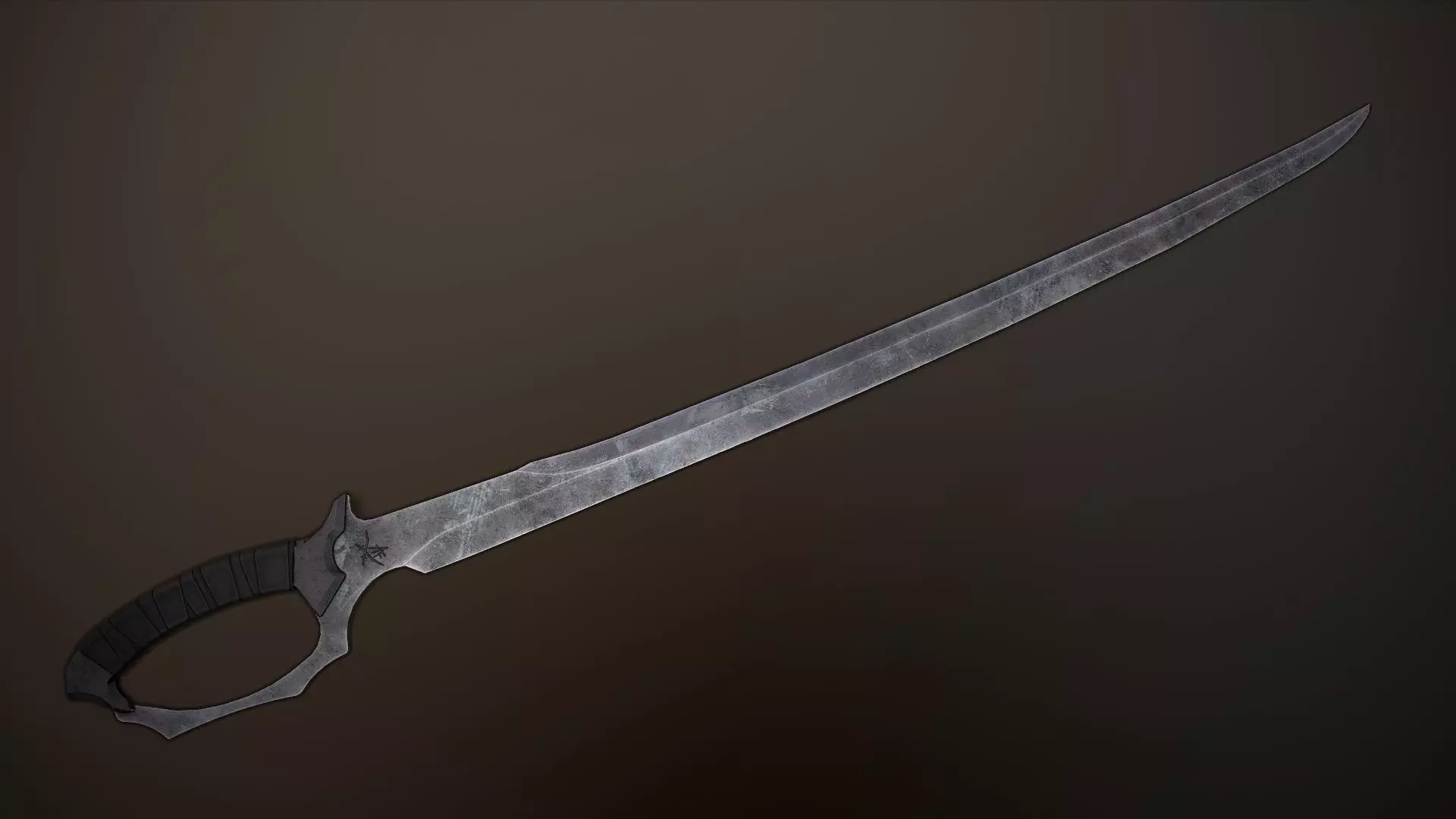 Post-Apocalyptic Sabre Low-poly 3D model_0