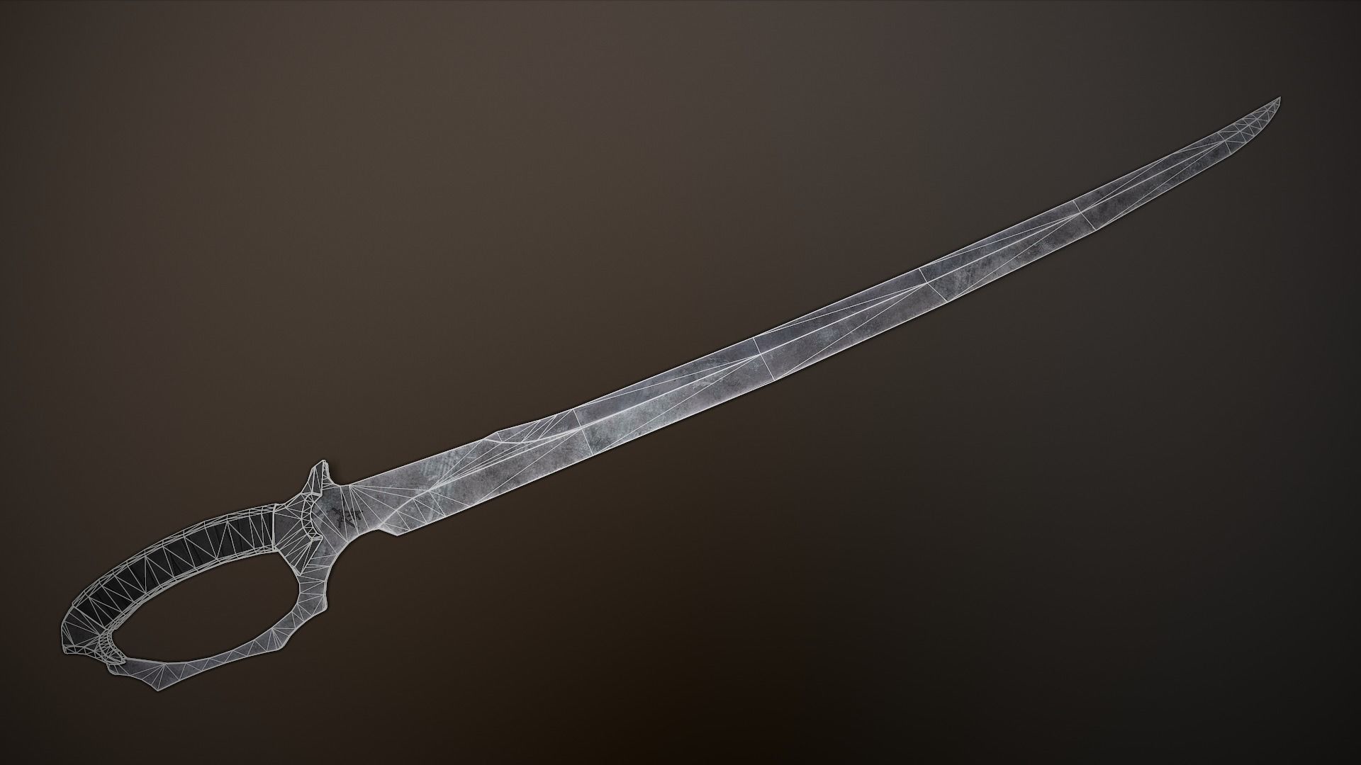 Post-Apocalyptic Sabre Low-poly 3D model_1