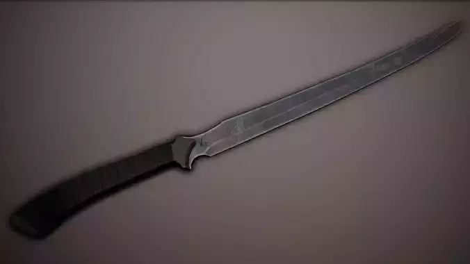 Post-Apocalyptic Wakizashi Low-poly 3D model