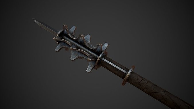 Eveningstar Two-Handed Mace Low-poly 3D model