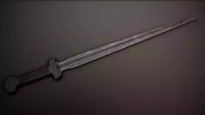 Post-Apocalyptic Broadsword Low-poly 3D model