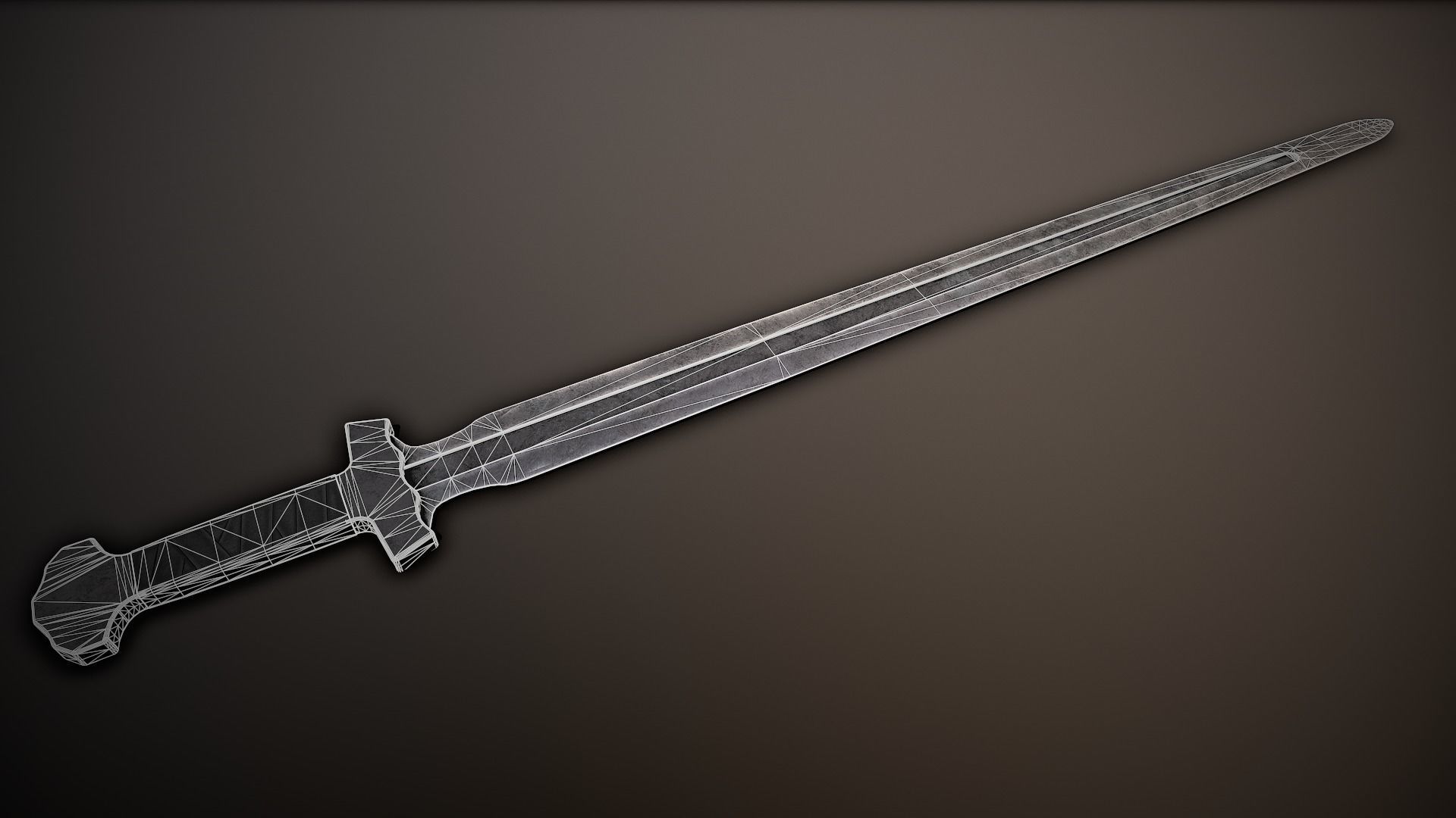 Post-Apocalyptic Broadsword Low-poly 3D model_1