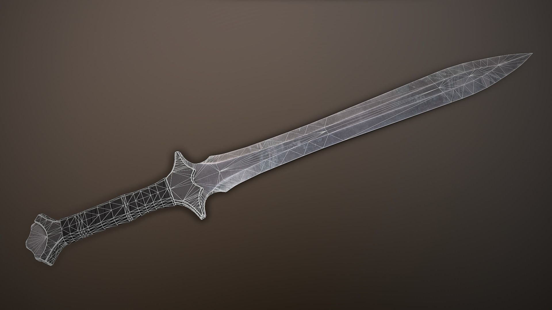 Post-Apocalyptic Gladius Low-poly 3D model_1