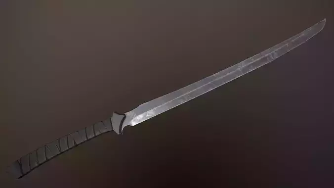 Post Apocalyptic Katana Low-poly 3D model