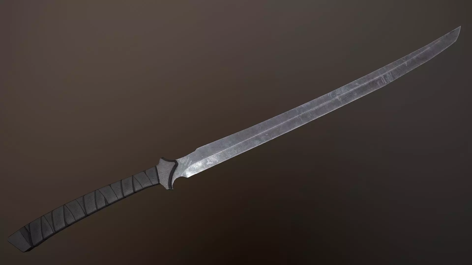 Post Apocalyptic Katana Low-poly 3D model_0