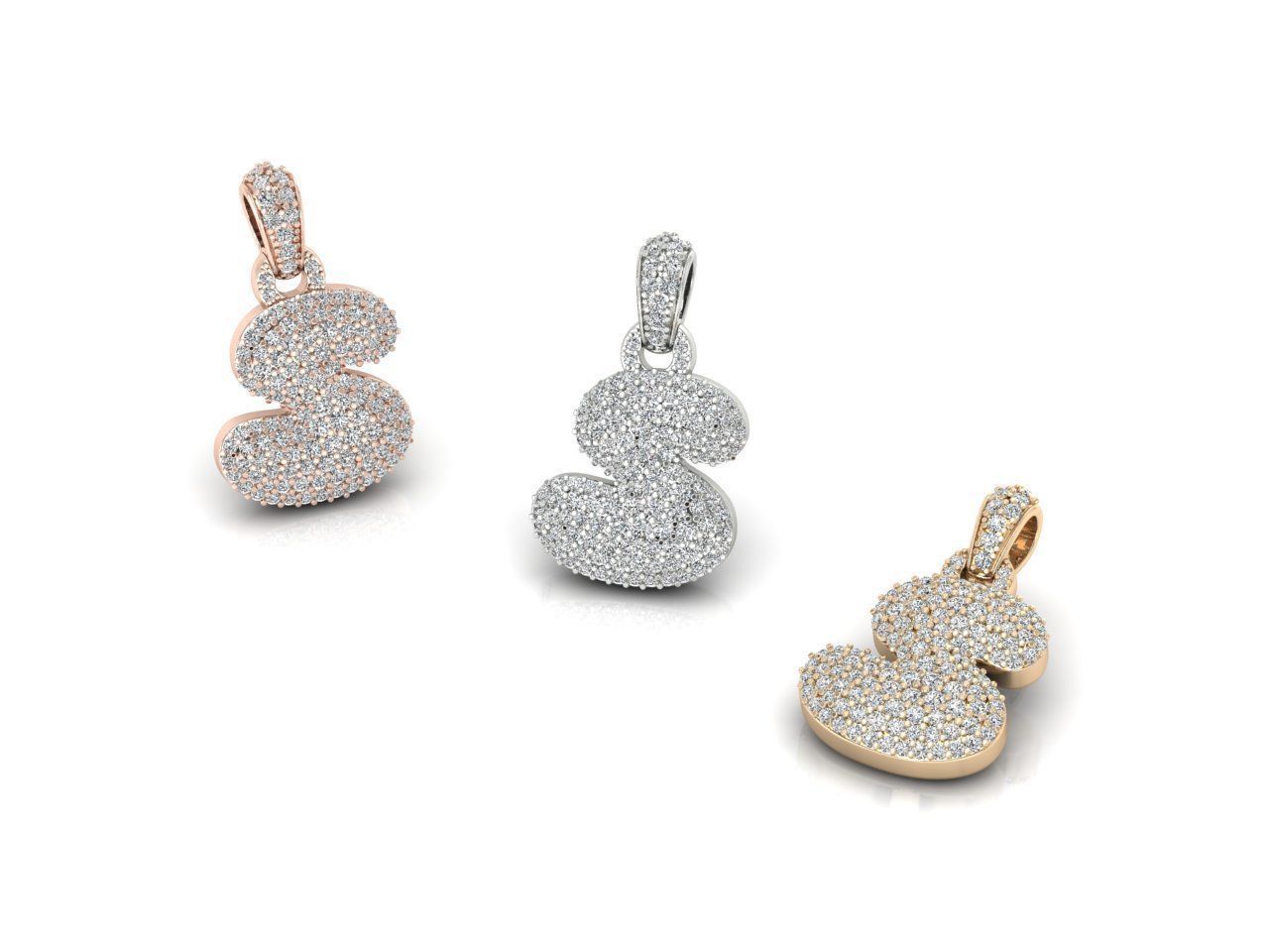 Alphabet Bubble S 3D print model_10