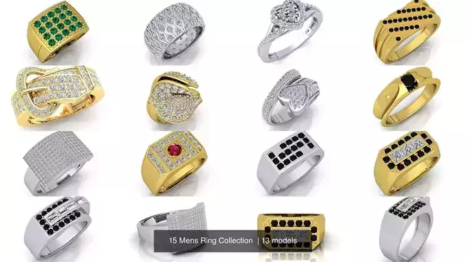 15 Mens Ring Collection  
