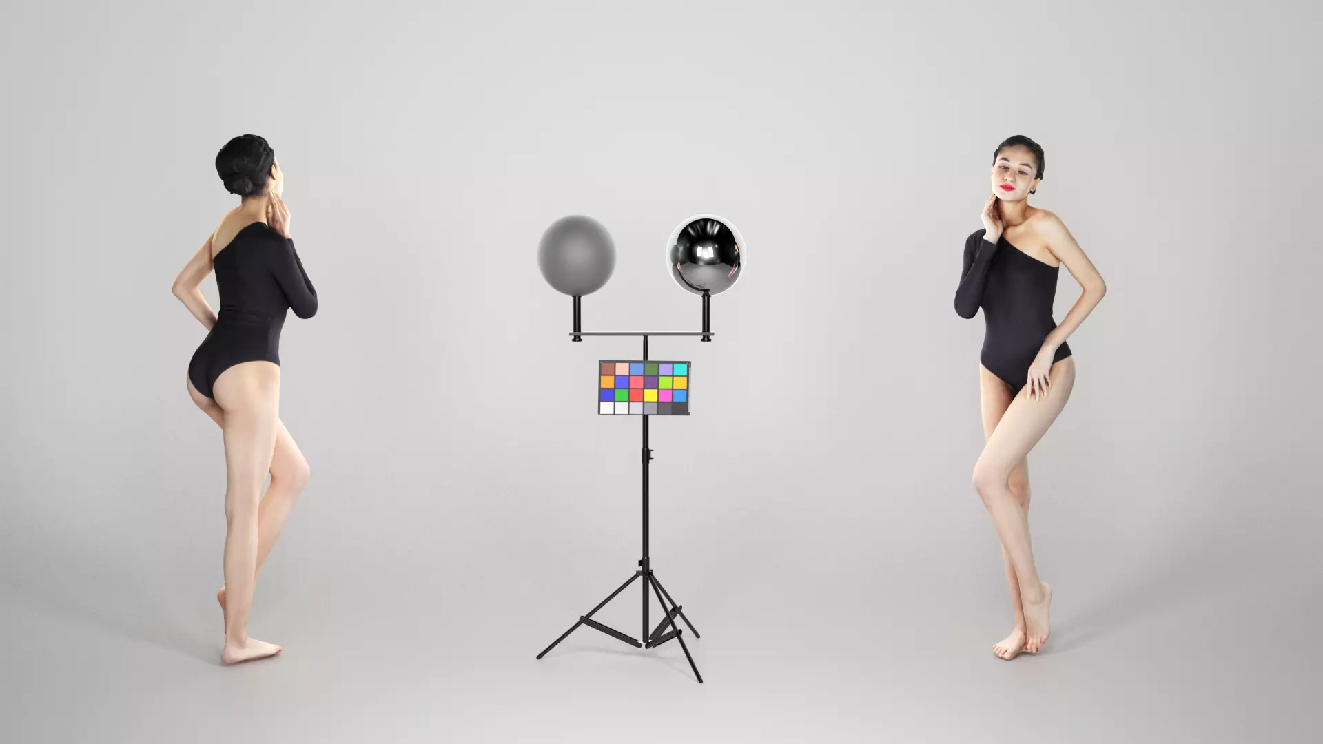 woman in black swimsuit posing 225 Low-poly 3D model