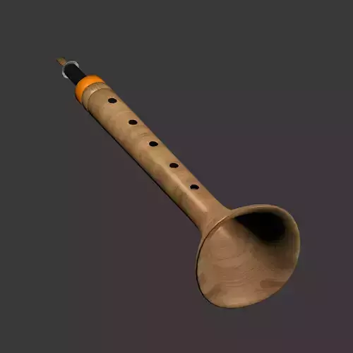 Zurna wooden flute 3D model