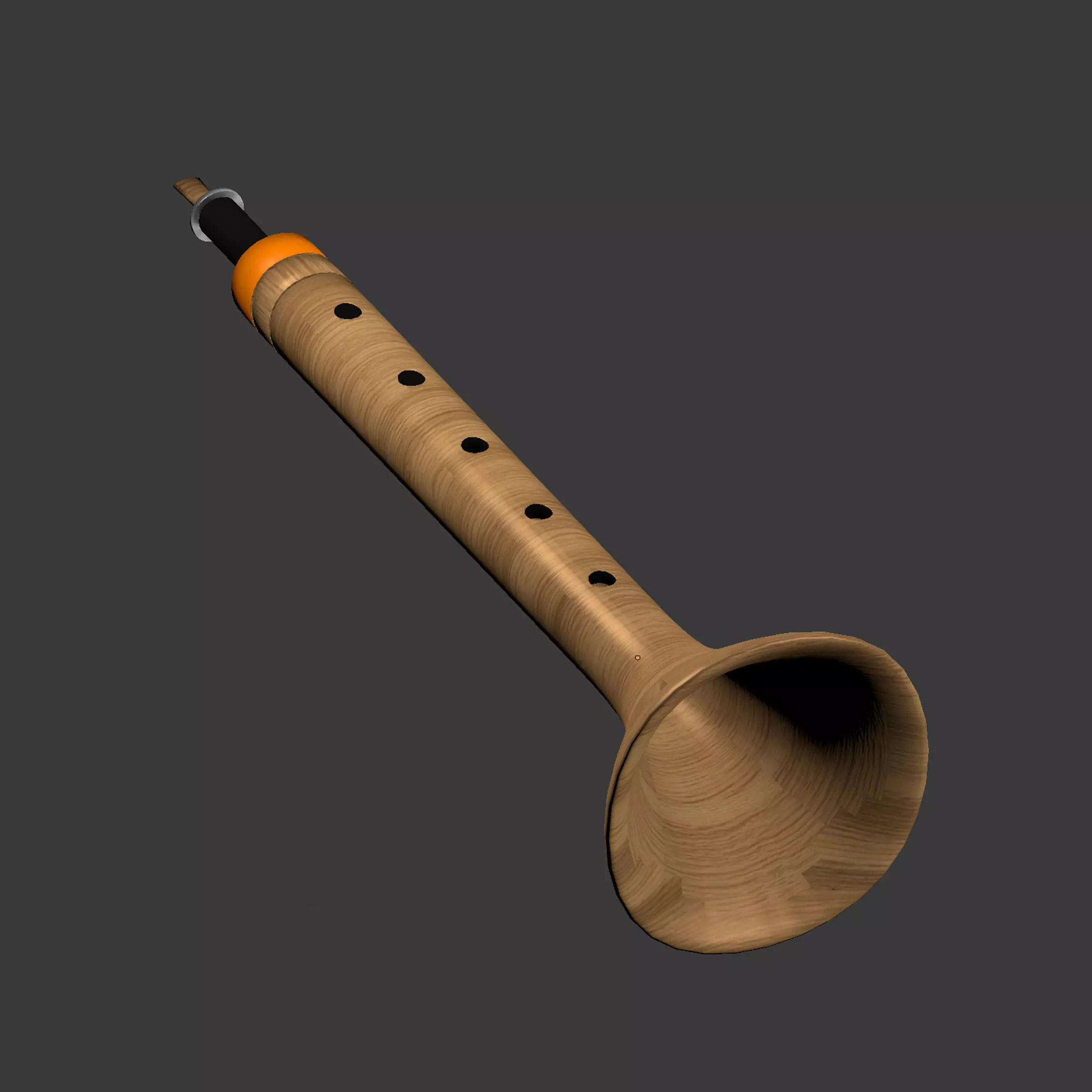 Zurna wooden flute 3D model_0