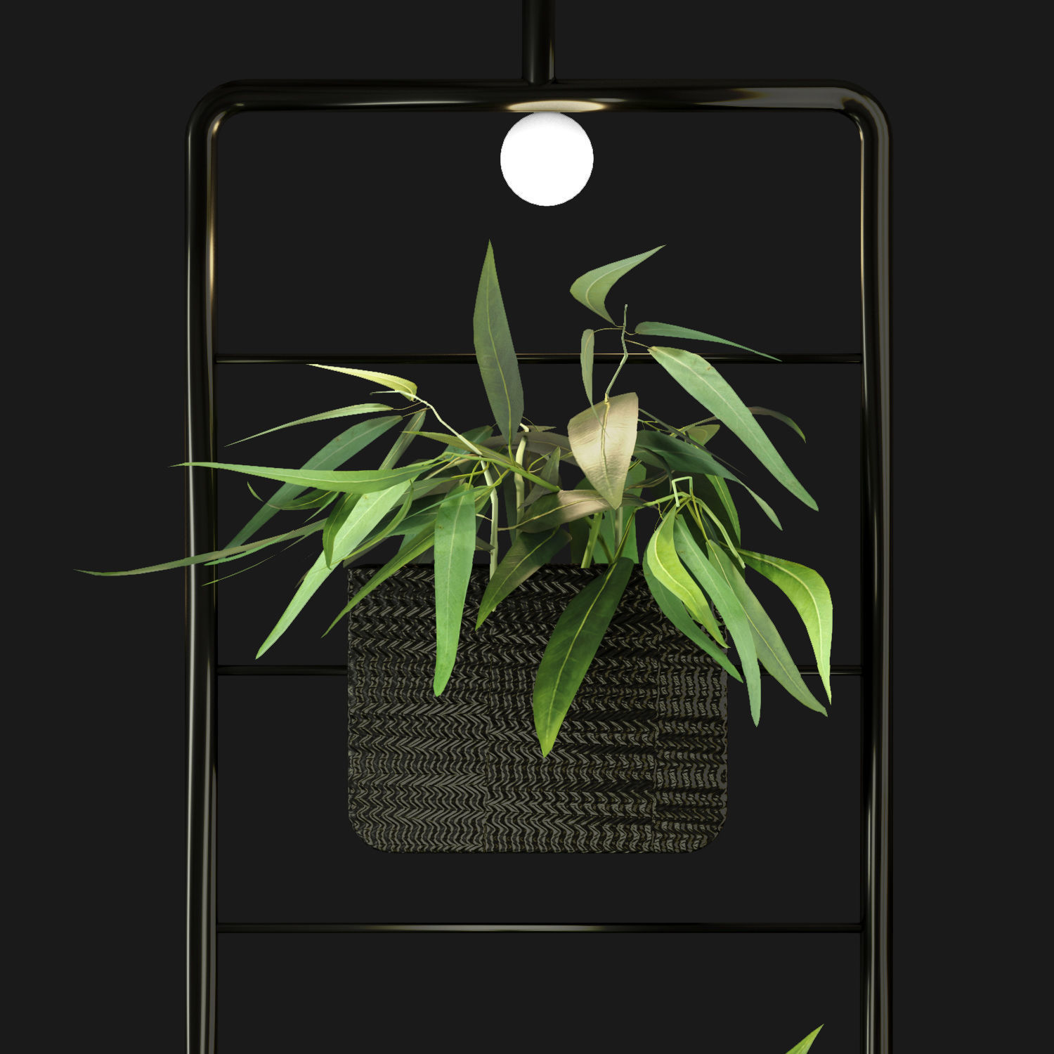 Metal hanging lamp Indoor square Plant pot partition divider 3D model_5