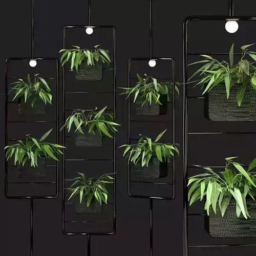 Metal hanging lamp Indoor square Plant pot partition divider 3D model