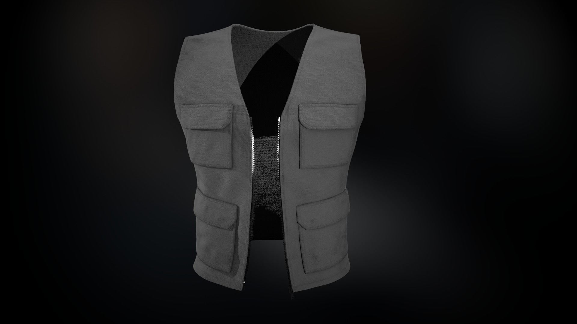 Gray Vest Low-poly 3D model_1