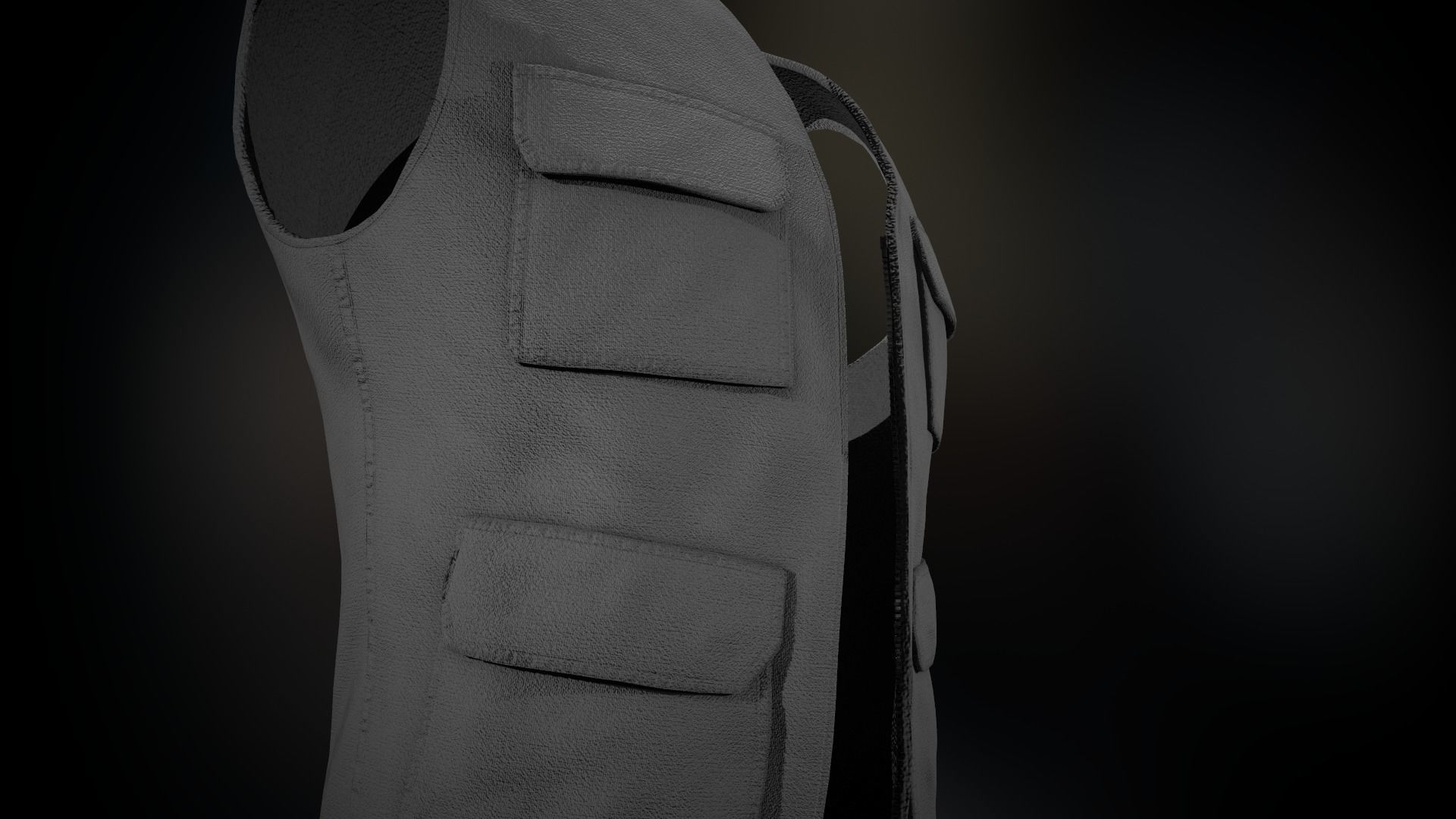 Gray Vest Low-poly 3D model_11