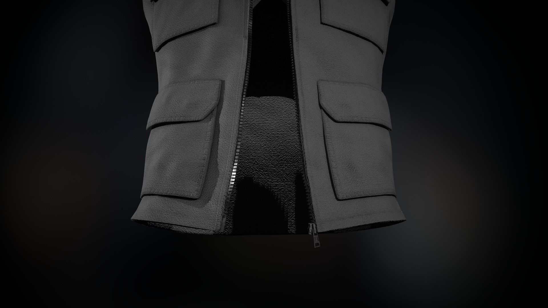 Gray Vest Low-poly 3D model_13
