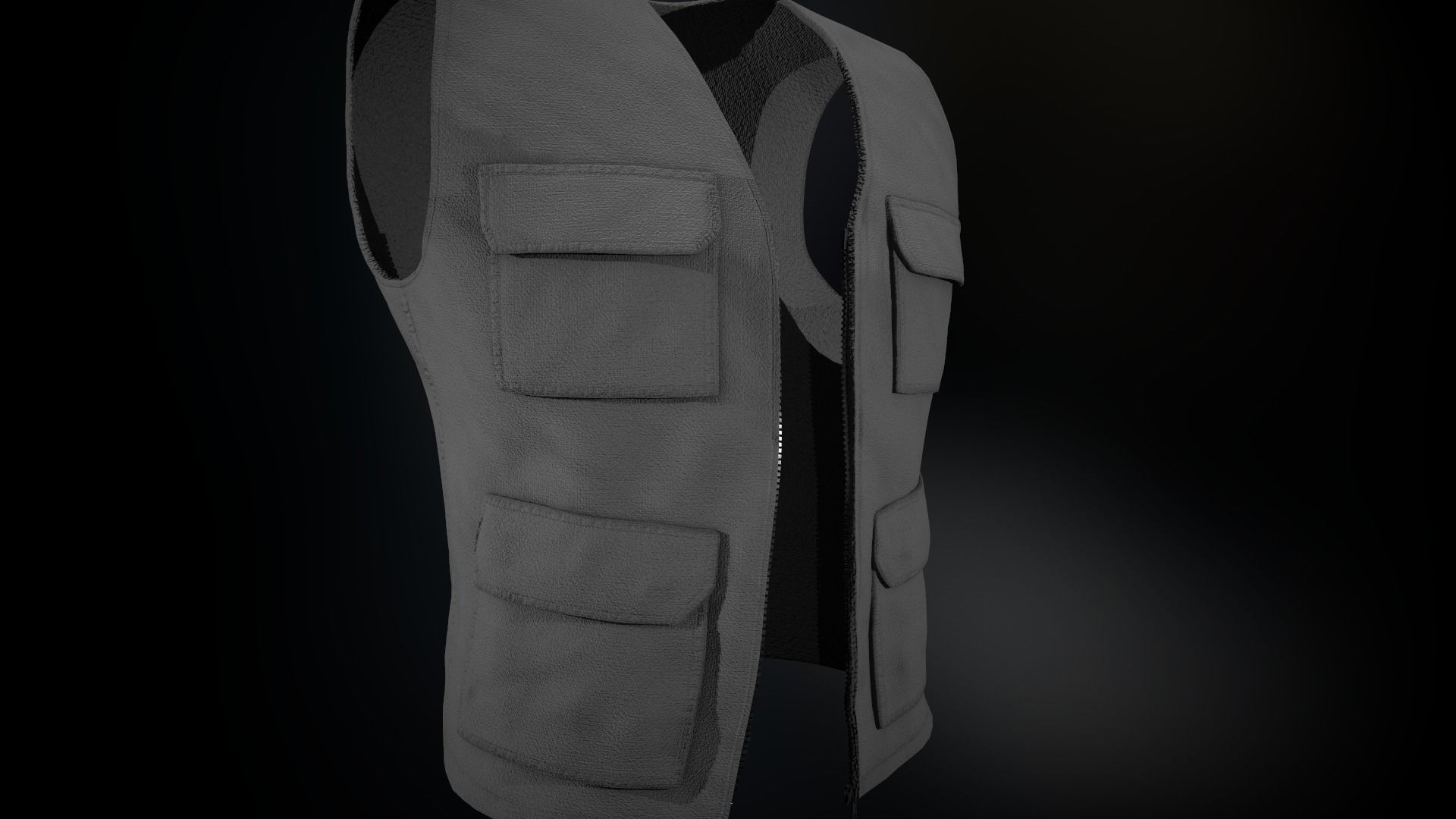 Gray Vest Low-poly 3D model_14