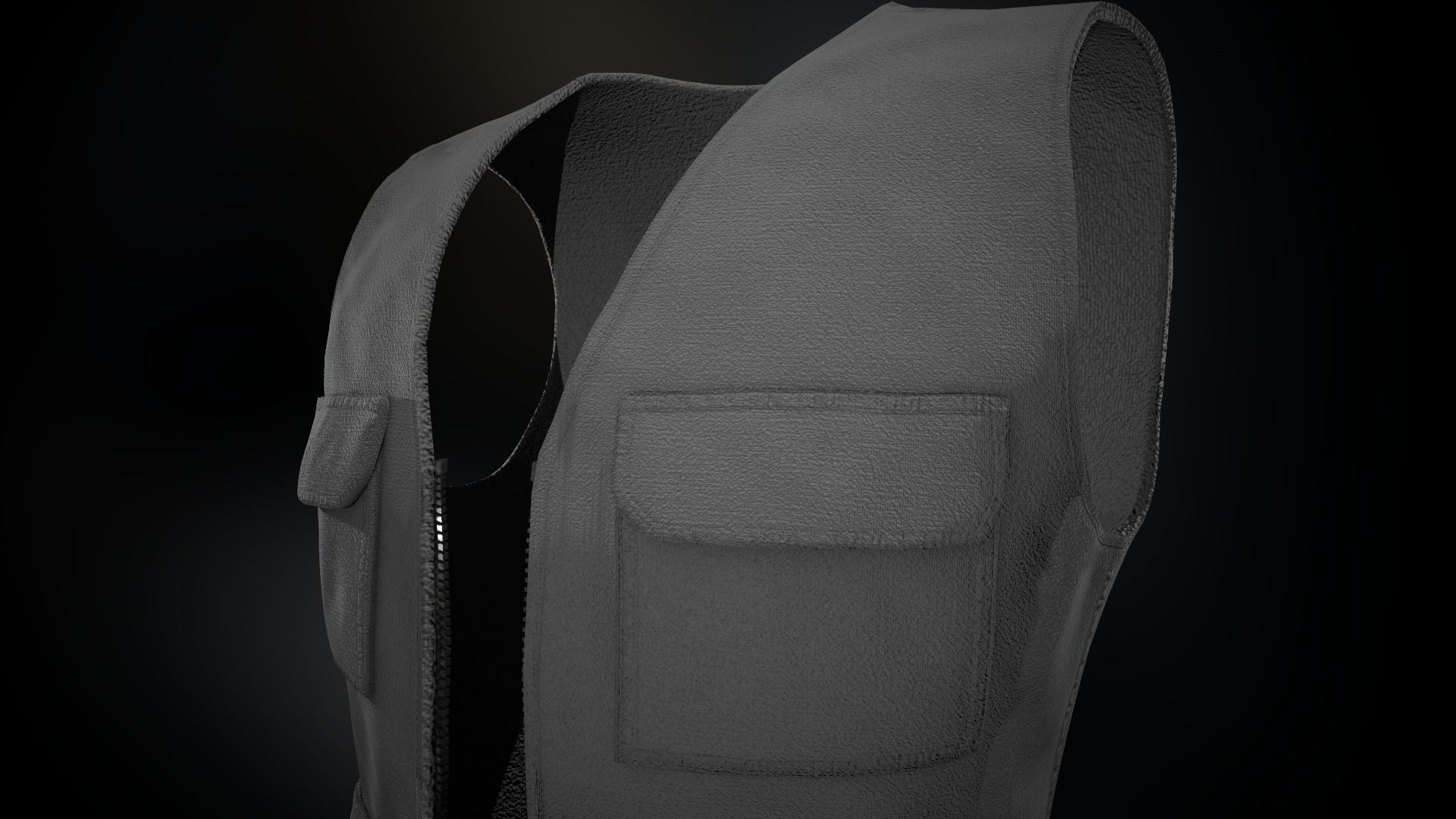 Gray Vest Low-poly 3D model_10