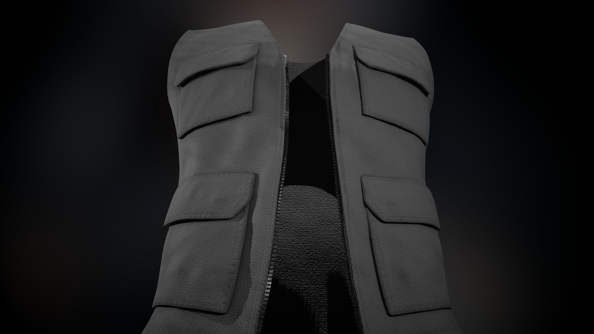 Gray Vest Low-poly 3D model_12