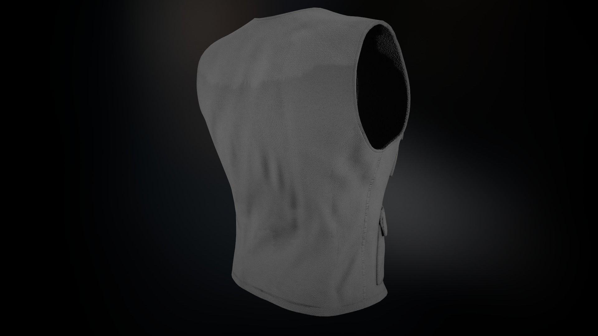 Gray Vest Low-poly 3D model_4