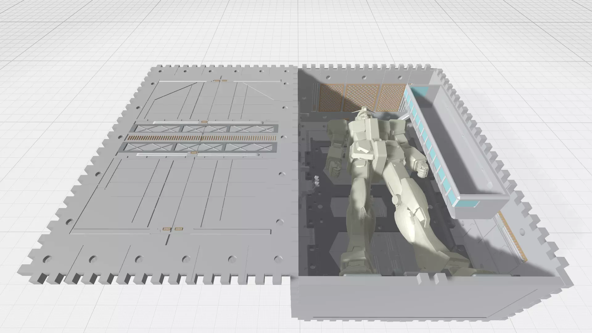 -MHG01C-  Mecha Hangar Garage 01 -Transformable Storage Box- 3D print model_0