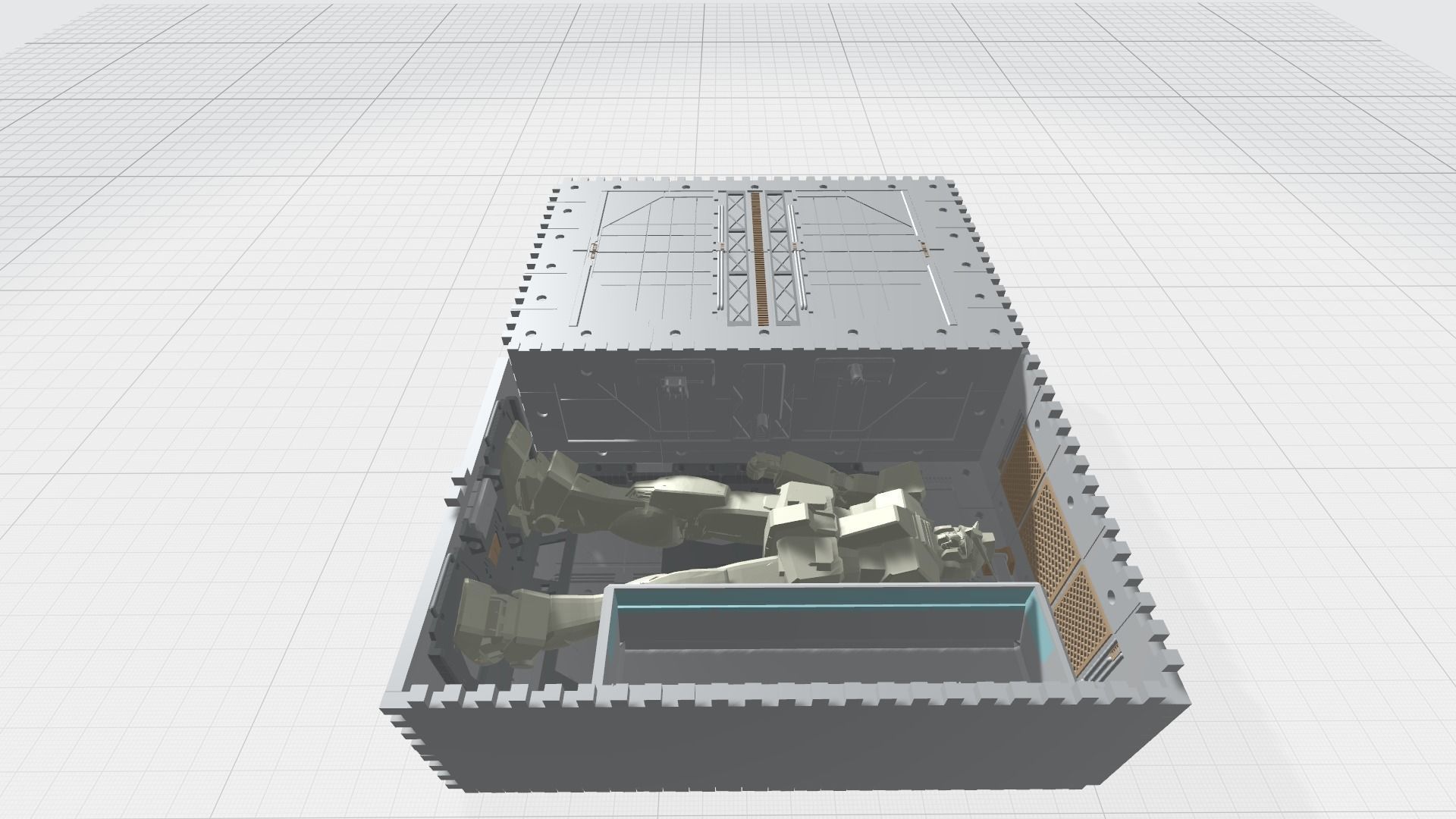 -MHG01C-  Mecha Hangar Garage 01 -Transformable Storage Box- 3D print model_8