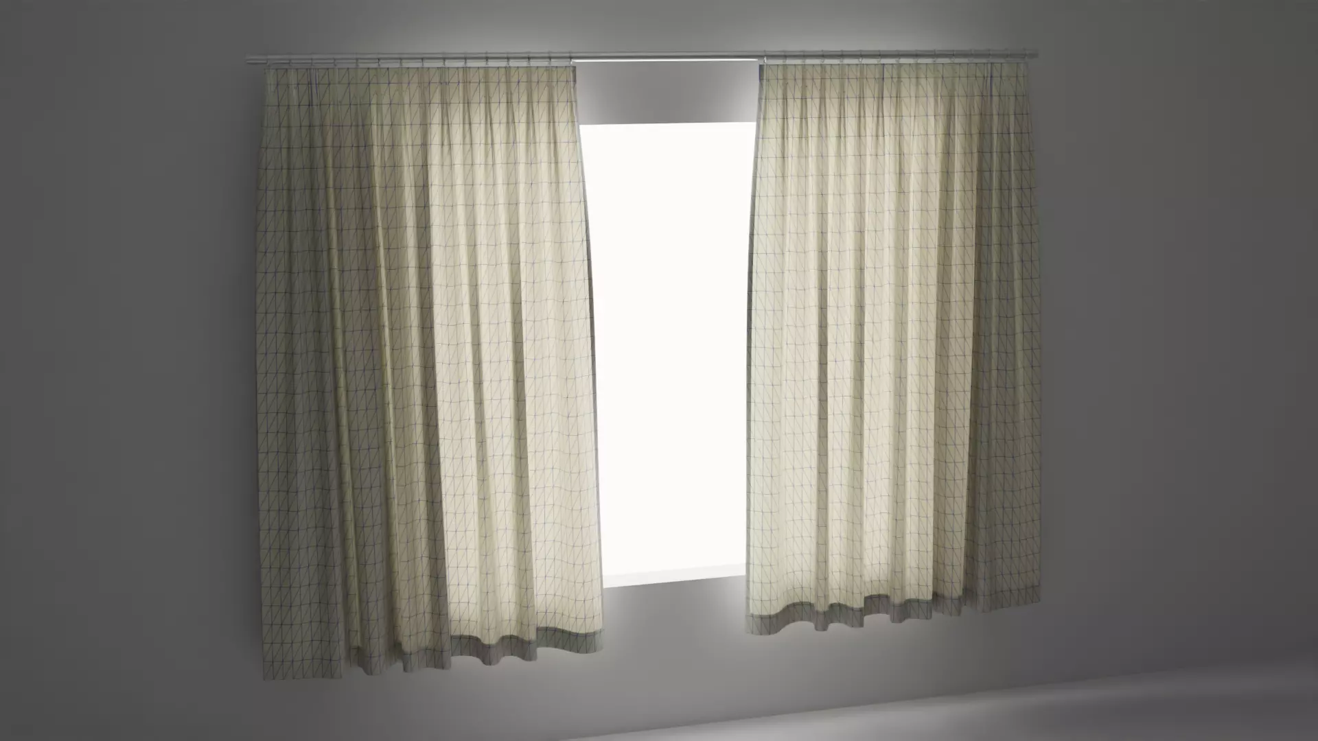 Curtains with pattern Free 3D model_0