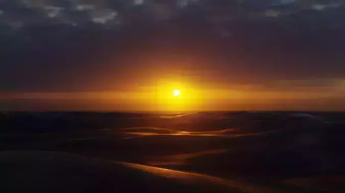 ocean at sunset Low-poly 3D model