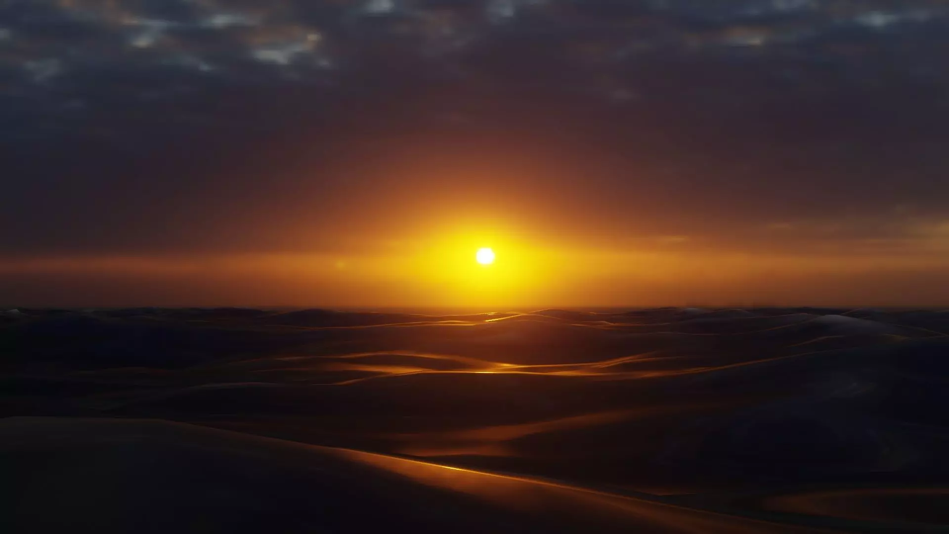 ocean at sunset Low-poly 3D model_0