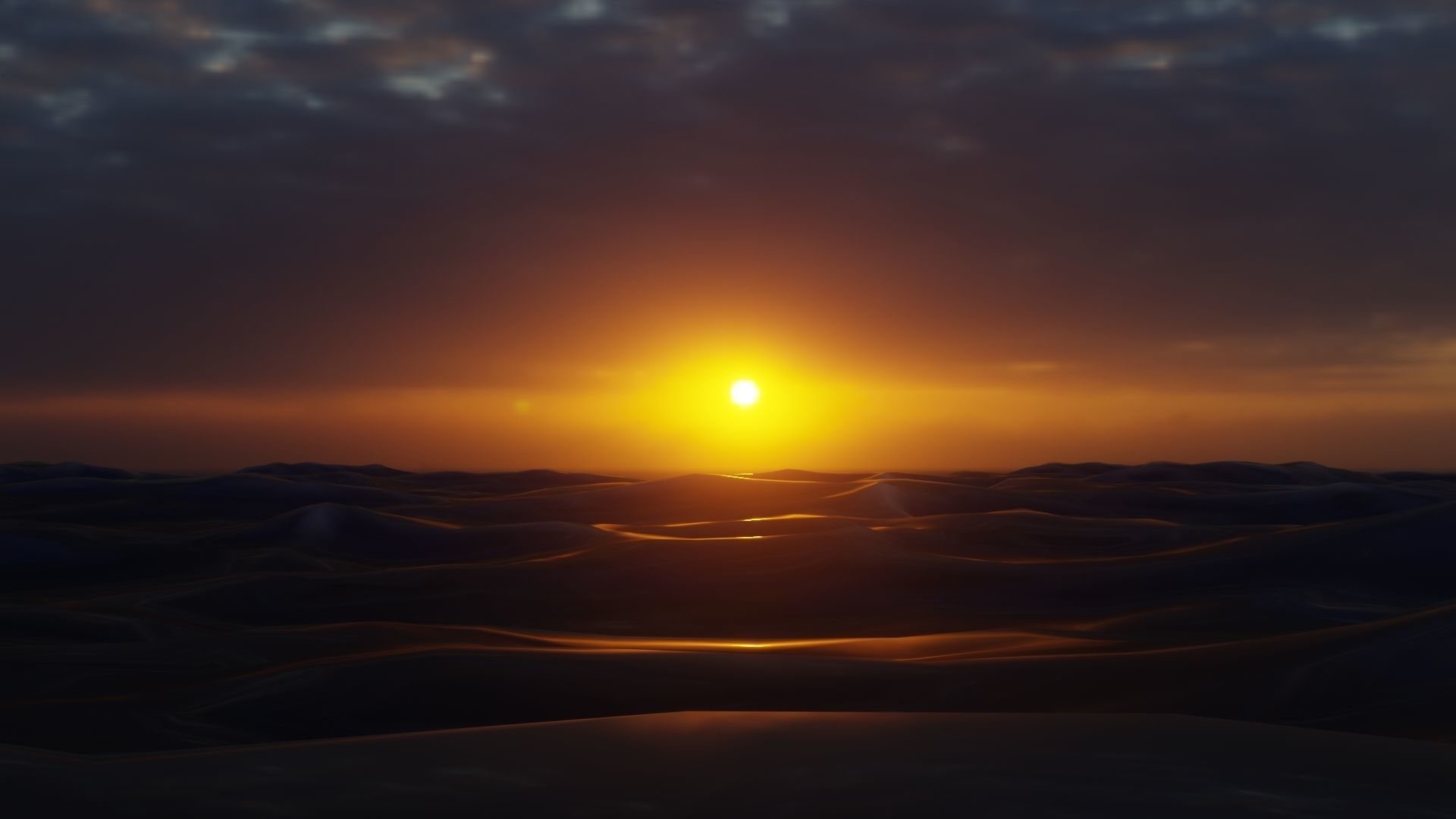 ocean at sunset Low-poly 3D model_2