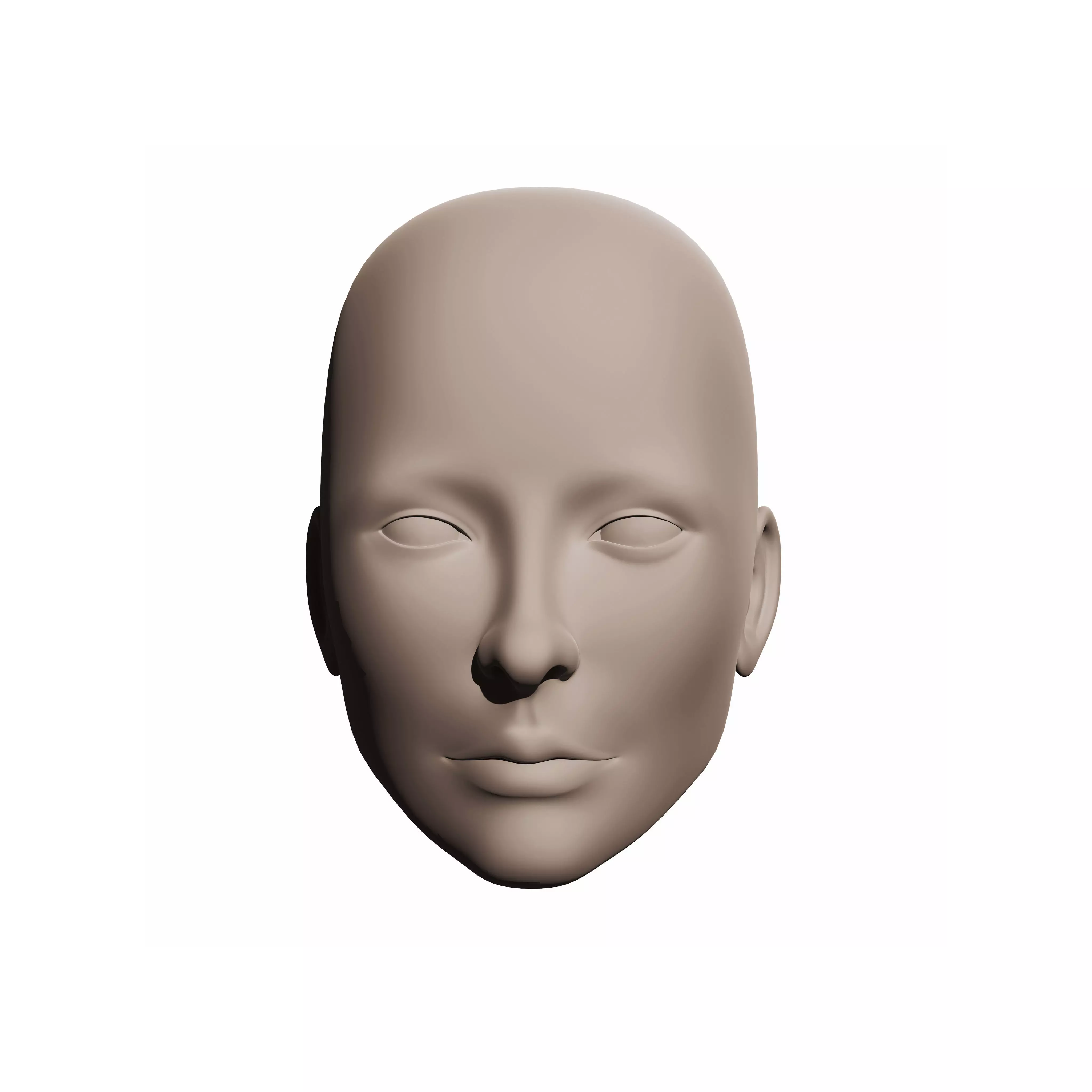 Women Head Low-poly 3D model
