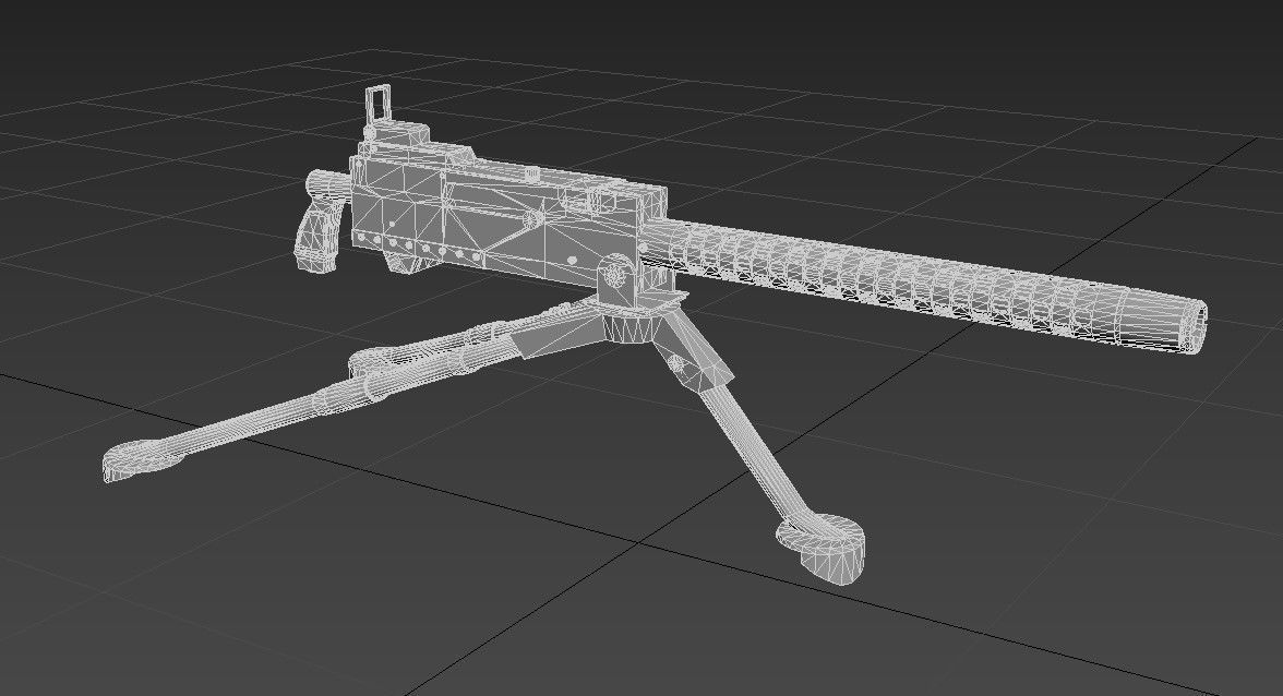 M1919 Browning - American WW2 Weapon Low-poly 3D model_3