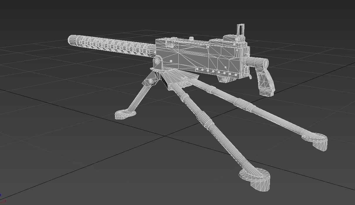 M1919 Browning - American WW2 Weapon Low-poly 3D model_4
