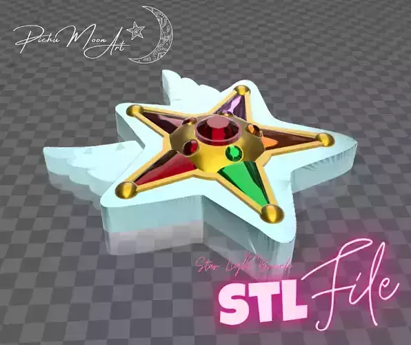 Sailor Star Fighter brooch  3D File stl 3D print model
