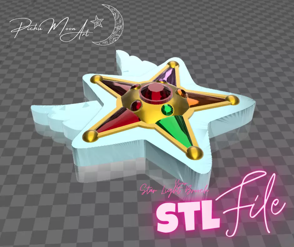 Sailor Star Fighter brooch  3D File stl 3D print model_0