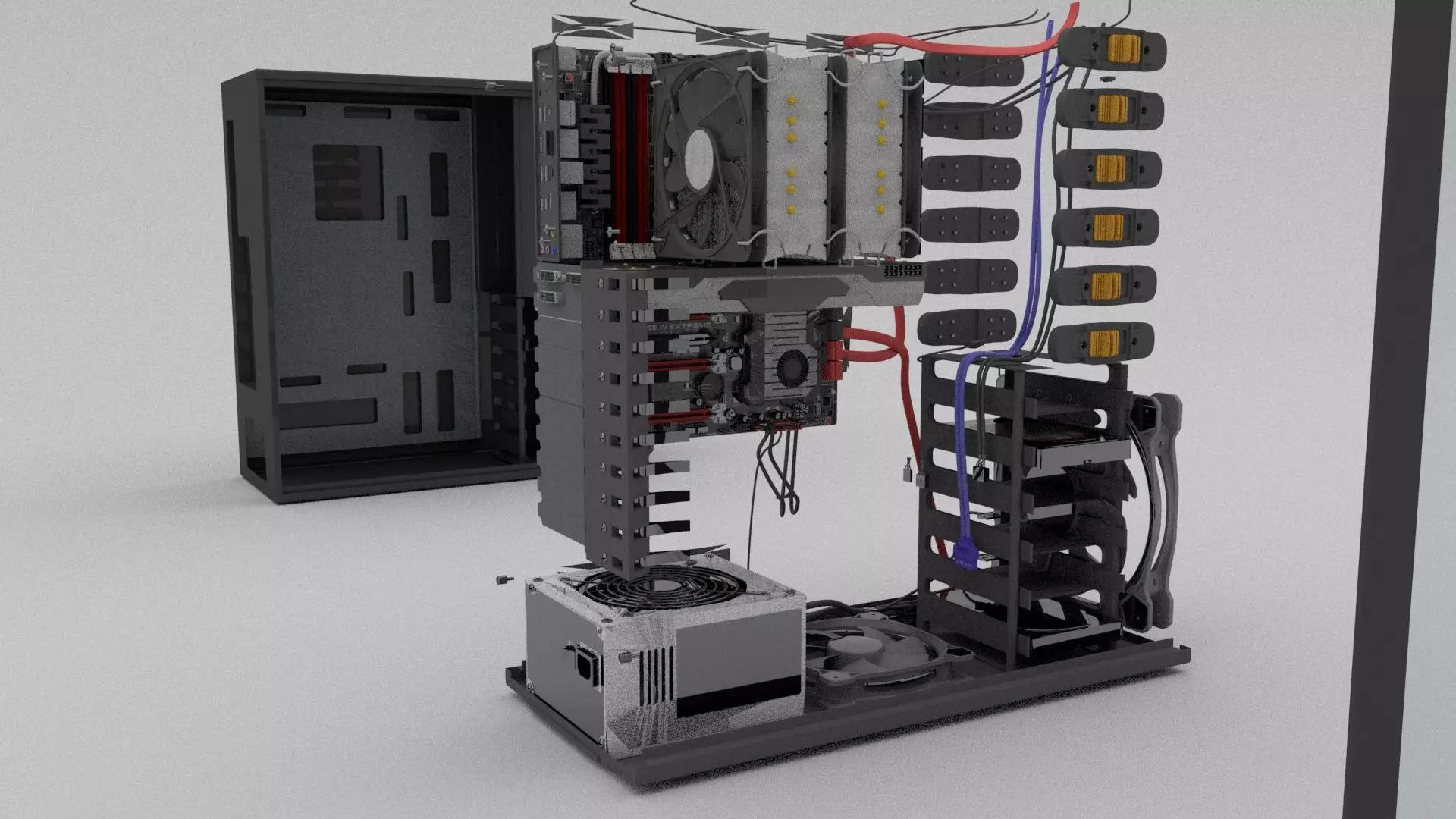 Computer Cabinet  Low-poly 3D model_0