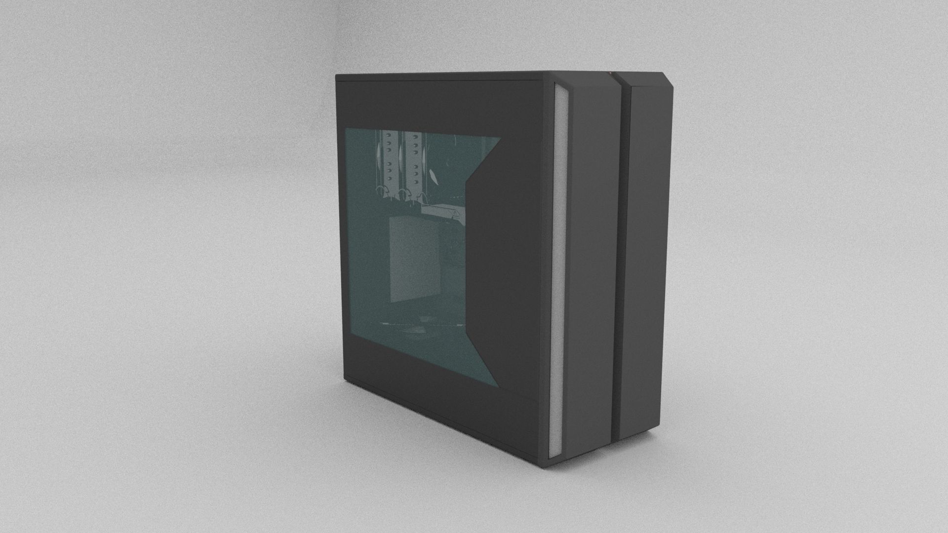 Computer Cabinet  Low-poly 3D model_1