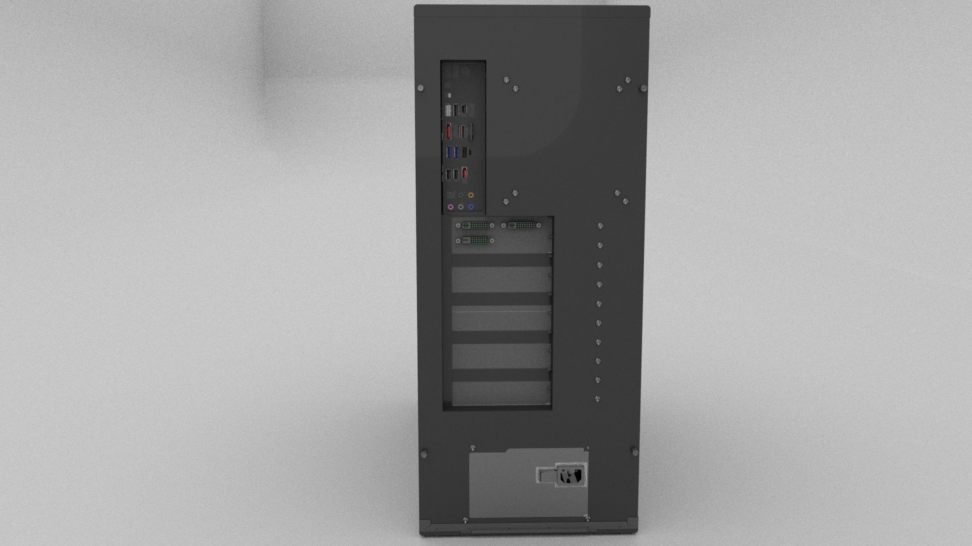 Computer Cabinet  Low-poly 3D model_3