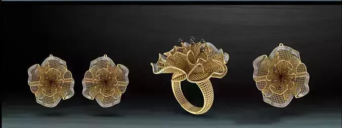 Rose Flowers Electro-Fusion Fashion Ring
