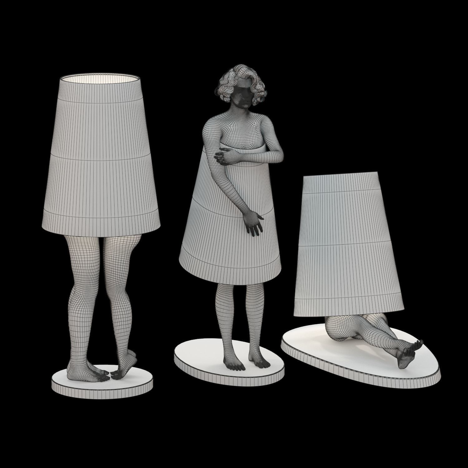 Statue Lampshade 3D model_4