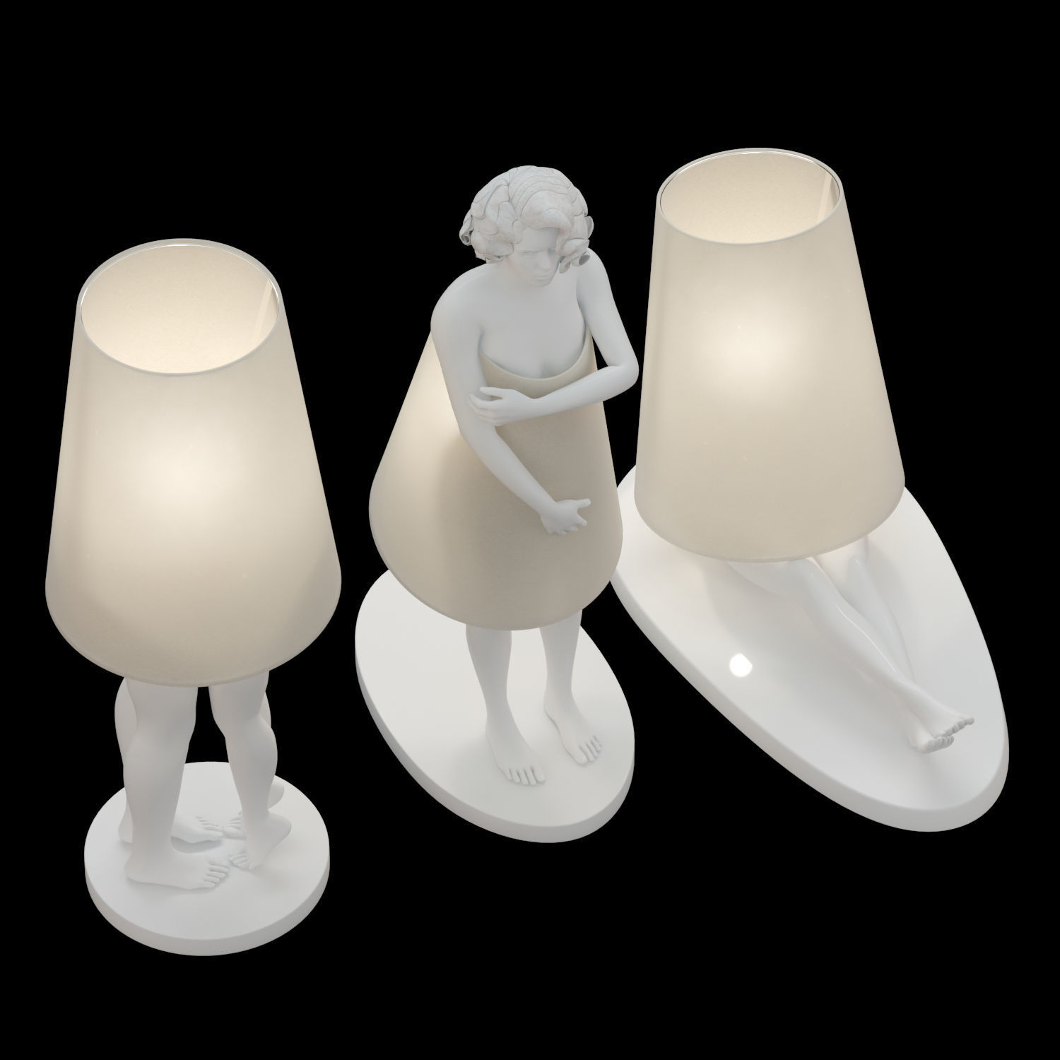 Statue Lampshade 3D model_2