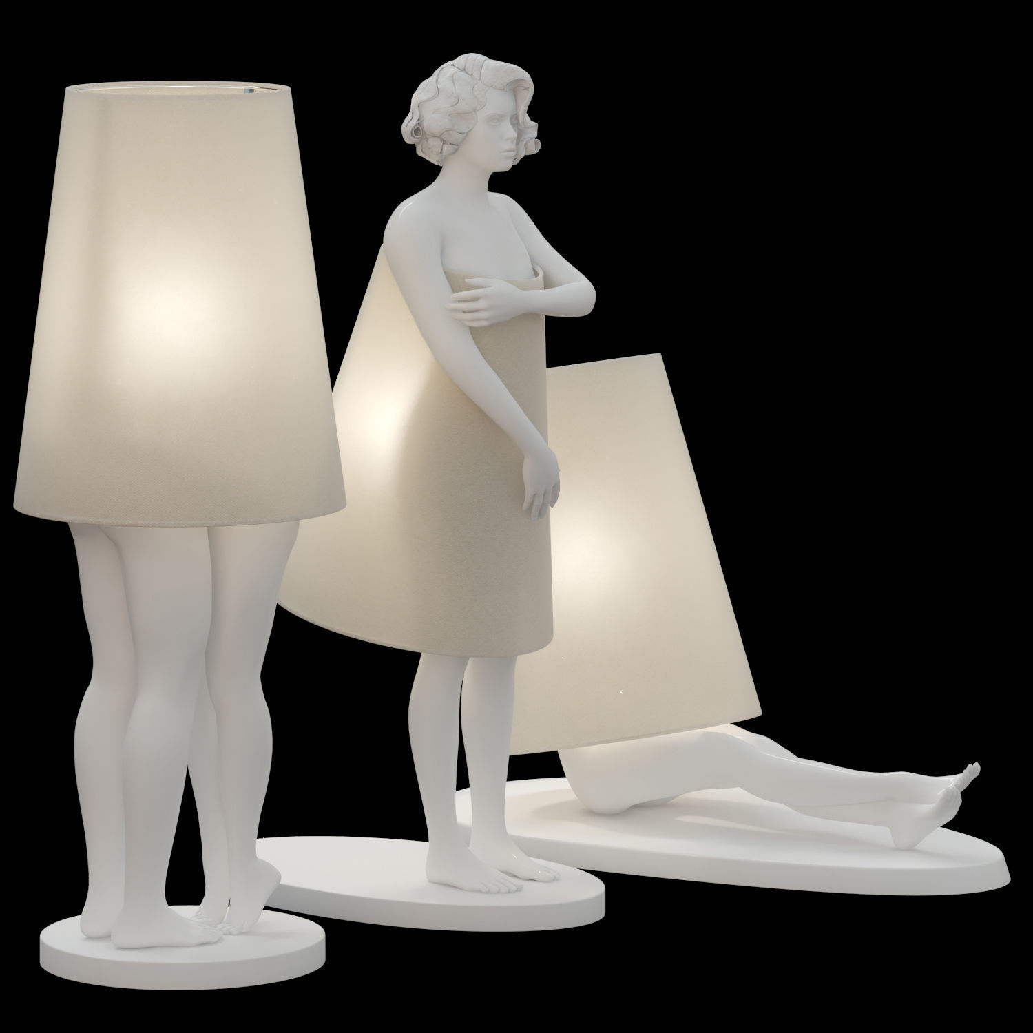 Statue Lampshade 3D model_1
