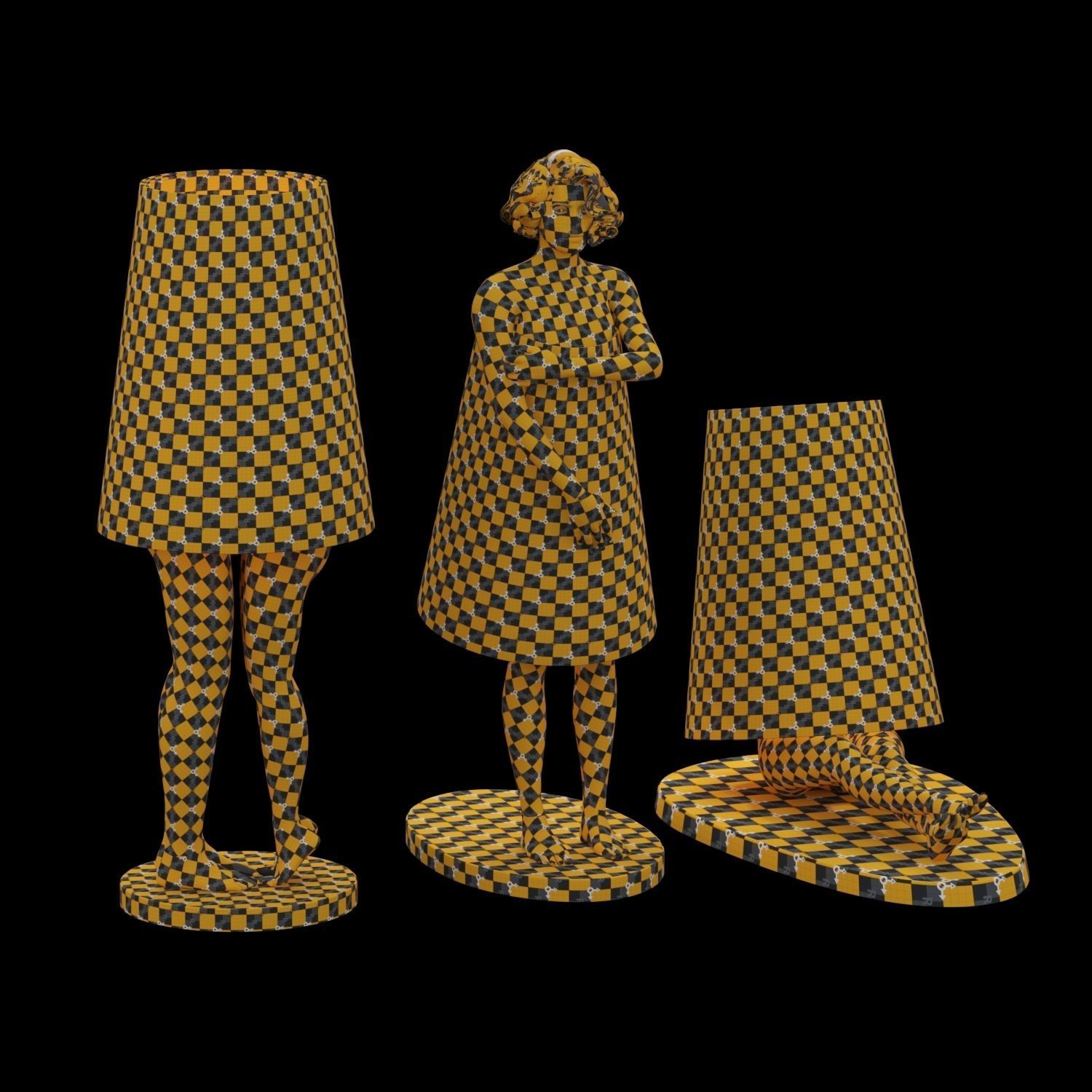 Statue Lampshade 3D model_3