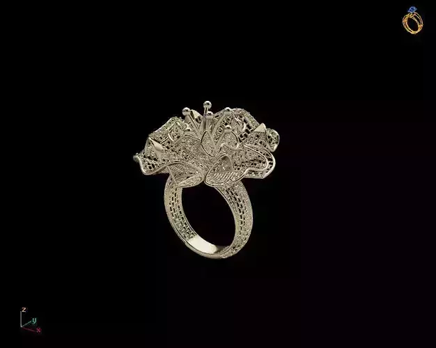 Paper Rose Electro-Fusion Fashion Ring