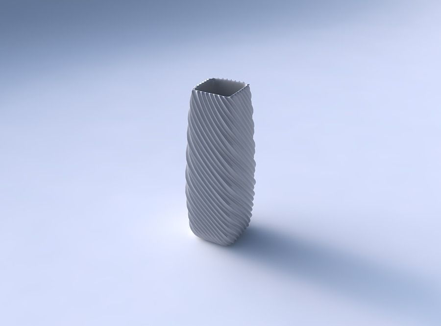 Vase rectangle with bent extruded lines 2 3D print model_3