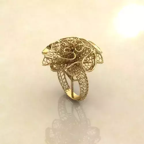 Jungle Rose Electro-Fusion Fashion Ring