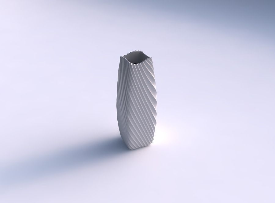 Vase rectangle with bent extruded lines 3 3D print model_0