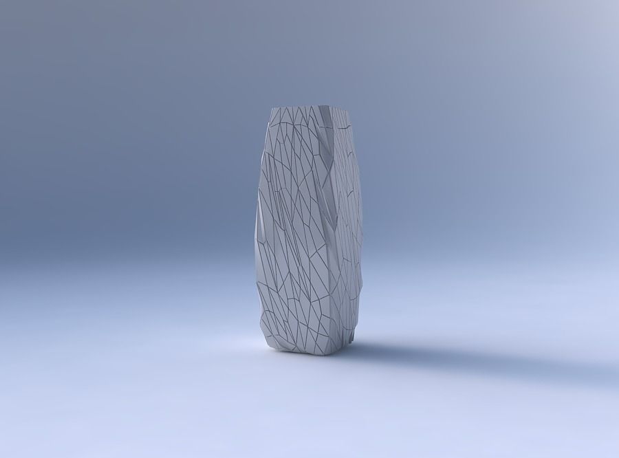 Vase rectangle with chaos plates 3D print model_4