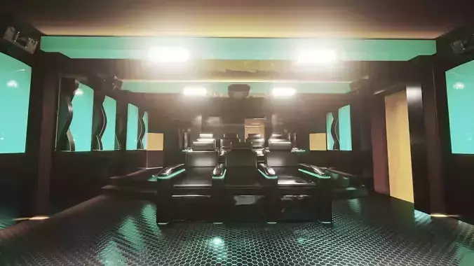 cinema room with lights Free 3D model