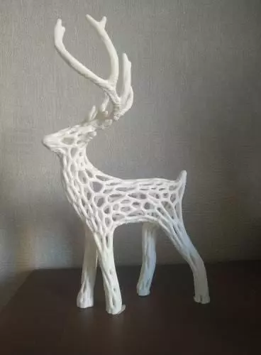 Christmas deer voronoi 3D print model_0