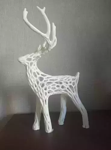 Christmas deer voronoi 3D print model
